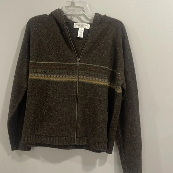Vintage Jones New York Lambswool Full Zip Sweater Jacket - Picture 1 of 7